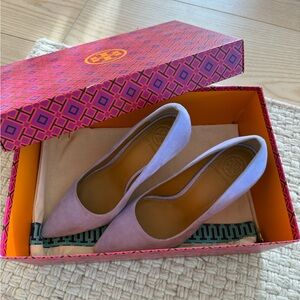 NWT Tory Burch Lavender Suede Heels